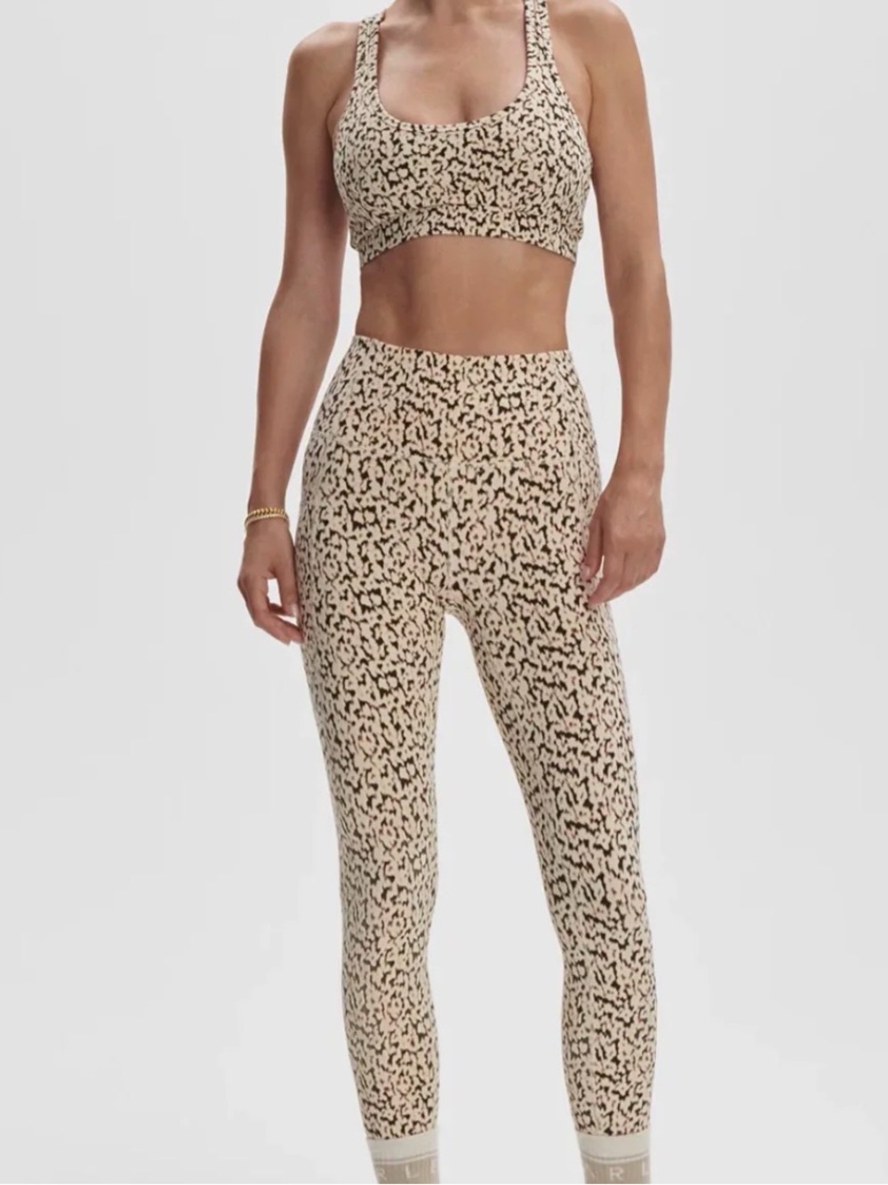Varley Let's Move Pocket Leggings Ankle Cheetah Animal Activewear Women’s S